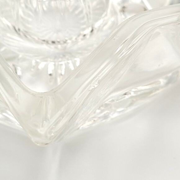 Set of 3 Star Celestial Starburst Cut Glass Candlestick Holders Clear Vintage - Picture 5 of 9